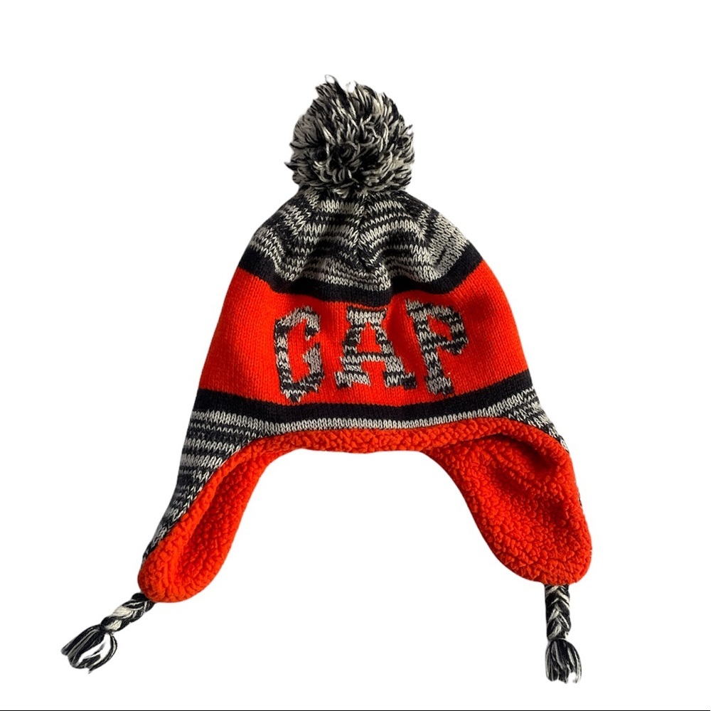 GAP Baby Gap Winter Knit Helmet Hat W/Tassel and Pom Sz XS/S